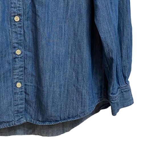 Style & Co. Chambray Boyfriend Shirt Women's Size M Blue Button-Down - Picture 10 of 16